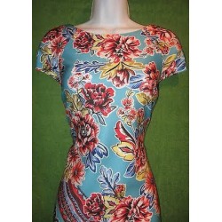 Blue Multicolor Floral Dress