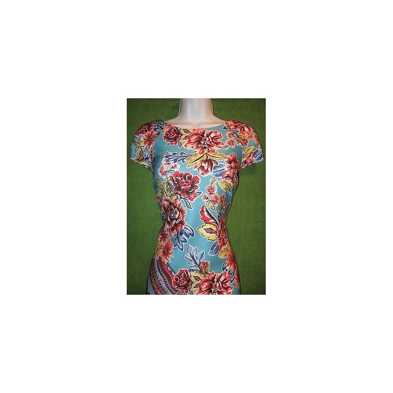 Blue Multicolor Floral Dress