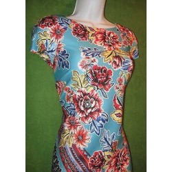 Blue Multicolor Floral Dress