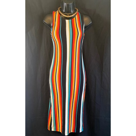 Multicolor Stripe Maxi Dress