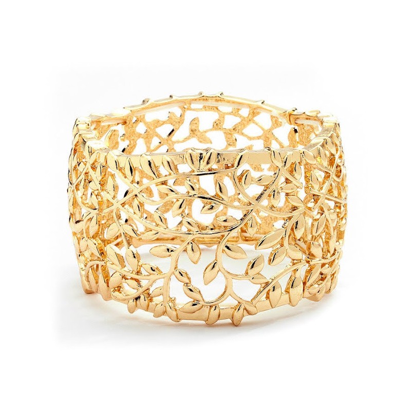 Gold Open Vine Stretch Bracelet