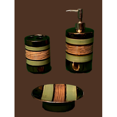 Green & Bronze Bathroom Accessory