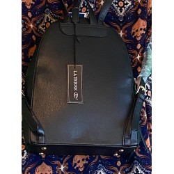 Black Vegan Leather Backpack